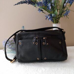 Black leather stone mountain bag
